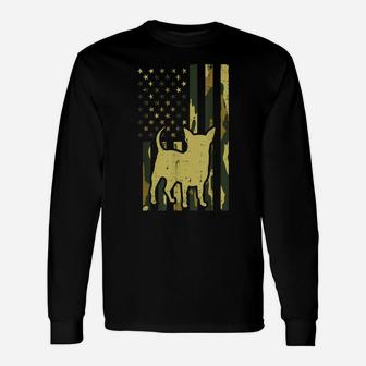 Camo Flag Chihuahua Vintage Chiwawa Patriotic Dog Lover Gift Unisex Long Sleeve | Crazezy