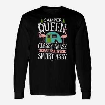 Camper Queen Classy Sassy Smart Assy T Shirt Camping RV Gift Unisex Long Sleeve | Crazezy DE