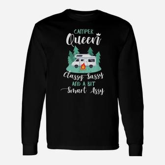 Camper Queen Funny Rv Gifts Camping Rv Gift Ideas Unisex Long Sleeve | Crazezy UK