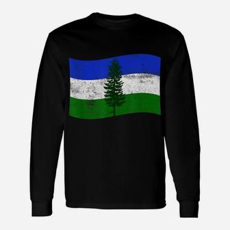 Cascadia Flag Doug Fir Pacific Northwest Pnw Canada Forest Unisex Long Sleeve | Crazezy