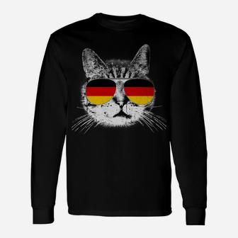 Cat Shirt Germany German Flag Country Retro Funny Top Gift Sweatshirt Unisex Long Sleeve | Crazezy UK