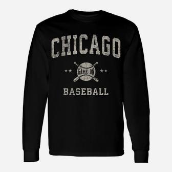 Chicago Vintage Baseball Throwback Retro Design Unisex Long Sleeve | Crazezy CA
