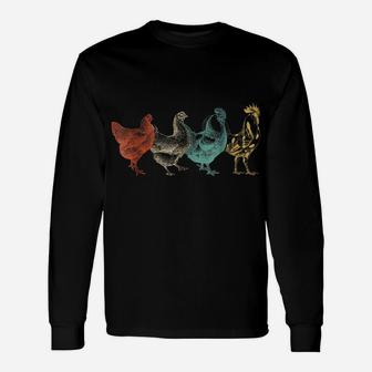 Chicken Vintage T Shirt Funny Farm Poultry Farmer Gifts Tees Unisex Long Sleeve | Crazezy DE