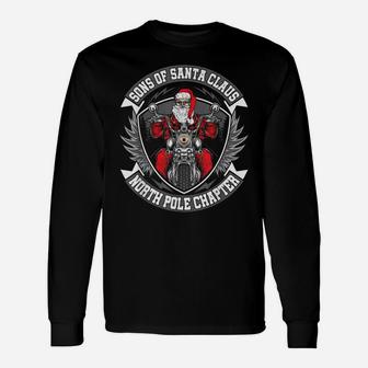 Christmas Biker Shirt Sons Of Santa North Pole Chapter Unisex Long Sleeve | Crazezy