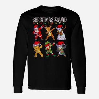 Christmas Dab Santa Friends Matching Family Christmas Squad Unisex Long Sleeve | Crazezy