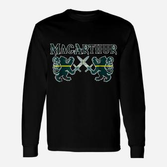 Clan Macarthur Scottish Family Kilt Tartan Lion Gift Unisex Long Sleeve | Crazezy