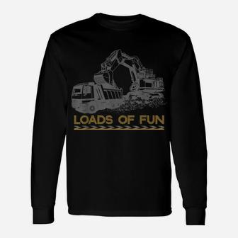 Construction Shirts Excavator & Dump Truck Unisex Long Sleeve | Crazezy UK
