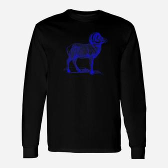 Cool Vintage Bighorn Sheep Graphic Fun Hipster Hiking Unisex Long Sleeve | Crazezy