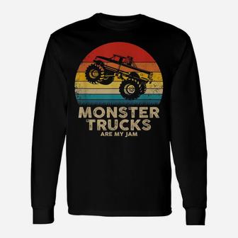 Cool Vintage Monster Truck Are My Jam Retro Sunset Unisex Long Sleeve | Crazezy
