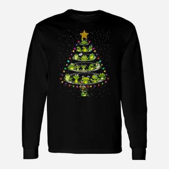 Cute Frog Christmas Tree Gift Decor Xmas Tree Unisex Long Sleeve | Crazezy