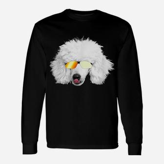 Cute Poodle T Shirt White Poodle Dog Lover Mom Dad Gift Tee Unisex Long Sleeve | Crazezy