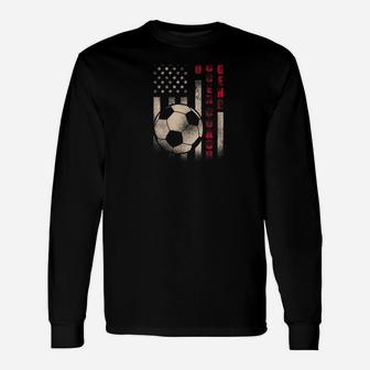 Dad Soccer Coach Legend Distressed Flag Patriotic Shirt Unisex Long Sleeve | Crazezy