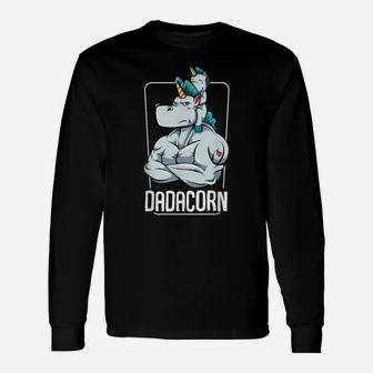 Dadacorn - Proud Unicorn Dad And Baby Best Papa Ever Unisex Long Sleeve | Crazezy UK