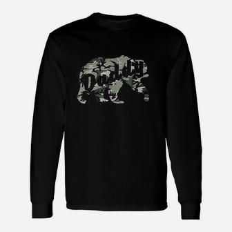 Daddy Bear Camouflage Matching Family Camping Papa Unisex Long Sleeve | Crazezy
