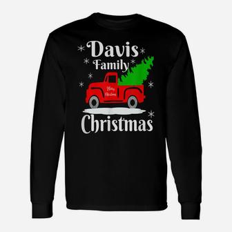 Davis Family Christmas Matching Family Shirts Old Red Truck Unisex Long Sleeve | Crazezy