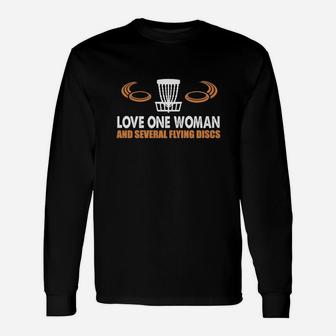 Disc Golf-love One Woman And Several Flying Discs Unisex Long Sleeve | Crazezy