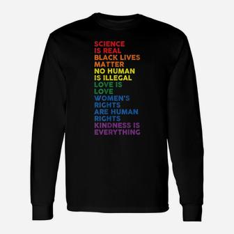 Distressed Science Is Real Black Lives Matter LGBT Pride Unisex Long Sleeve | Crazezy CA