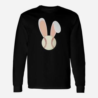 Easter Rabbit Bunny Ears Baseball Sports Holiday Cartoon Premium Unisex Long Sleeve | Crazezy