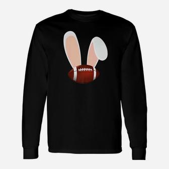 Easter Rabbit Bunny Ears Football Sports Holiday Cartoon Premium Unisex Long Sleeve | Crazezy
