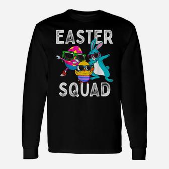 Easter Squad Dabbing Bunny Chick Egg Hunting Matching Family Unisex Long Sleeve | Crazezy AU