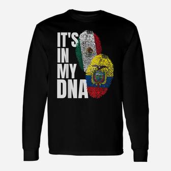 Ecuadorian And Mexican Dna Mix Flag Heritage Gift Unisex Long Sleeve | Crazezy UK