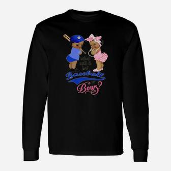Ethnic Baseball Or Bows Gender Reveal Party T-shirt Unisex Long Sleeve | Crazezy DE