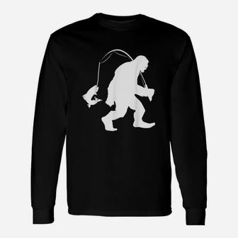 Fishing Funny Big Foot And Fish Themed Unisex Long Sleeve | Crazezy DE