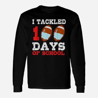 Football Funny 100 Days Of School Teacher Boy Gift Unisex Long Sleeve | Crazezy CA