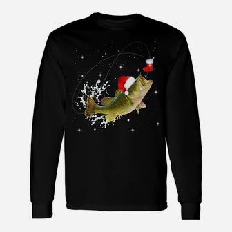 Funny Bass Fishing Santa Hat Christmas Pajama Fishermen Gift Unisex Long Sleeve | Crazezy AU