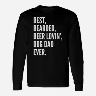 Funny Bearded Dad | Beer Lover Dog Owner Gift Tee Unisex Long Sleeve | Crazezy