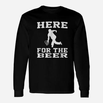 Funny Bowling Drinking Here For The Beer Unisex Long Sleeve | Crazezy