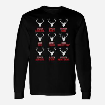 Funny Christmas Reindeer Hunter Deer Meat Hunting Gifts Unisex Long Sleeve | Crazezy AU