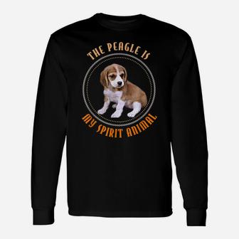 Funny Cute "Peagle Is My Spirit Animal" Picture Quote Tshirt Unisex Long Sleeve | Crazezy