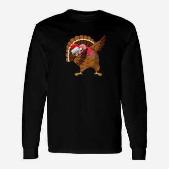 Funny Dabbing Turkey Thanksgiving Dab Dance Unisex Long Sleeve | Crazezy