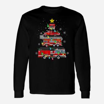 Funny Firefighter Fire Truck Christmas Tree Xmas Gifts Unisex Long Sleeve | Crazezy DE