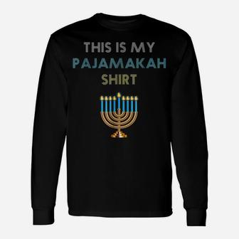 Funny Hanukkah Pajama Shirt - This Is My Pajamakah Gift Tee Unisex Long Sleeve | Crazezy UK