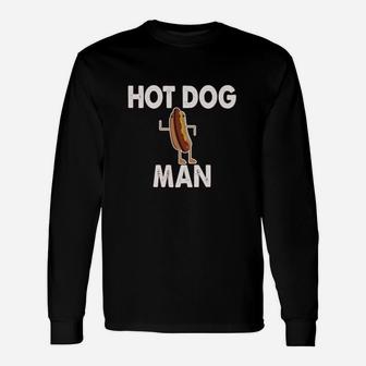 Funny Hot Dog Man, Hot Dog, Cookout, Dancing Hot Dog T Shirt Unisex Long Sleeve | Crazezy