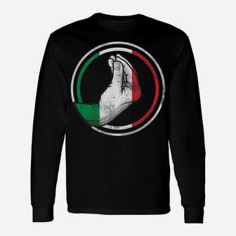 Funny Italy Hand Gesture Italian Flag Unisex Long Sleeve | Crazezy