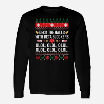 Funny Nurse Christmas Shirt Ugly Xmas Tshirt Gift Tee Women Unisex Long Sleeve | Crazezy