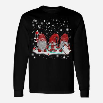 Funny Nurse Gnomes Santa Christmas Light Nursing Lover Gifts Unisex Long Sleeve | Crazezy CA
