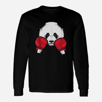 Funny Panda Boxing Cool Animal Lover Gloves Boxer Fan Gift Unisex Long Sleeve | Crazezy CA