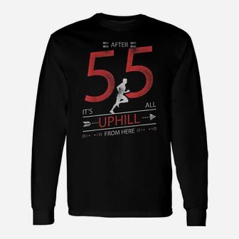 Funny Running T Shirt 55 Years Old 55Th Birthday Gift Tee Unisex Long Sleeve | Crazezy AU