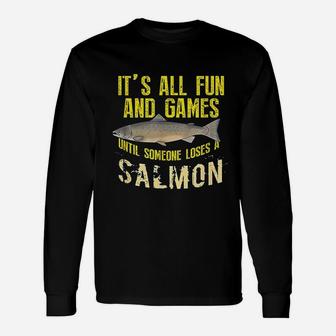 Funny Salmon Fishing Freshwater Saltwater Fish Gift Unisex Long Sleeve | Crazezy CA