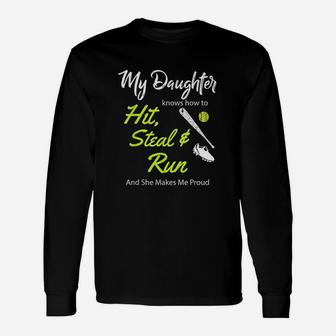 Funny Softball For Moms And Dads About Daughters Unisex Long Sleeve | Crazezy DE