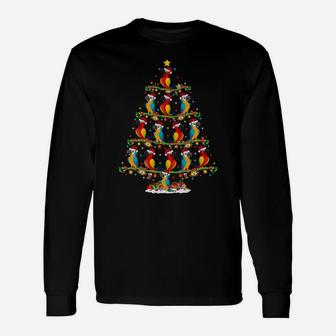 Funny Xmas Lighting Santa Parrot Christmas Tree Unisex Long Sleeve | Crazezy AU