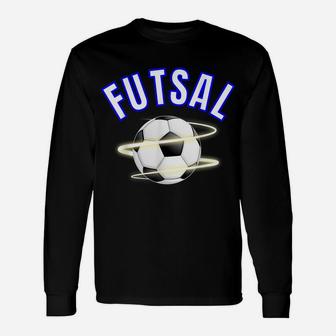 Futsal 2019 Soccer With Futsal Ball Blue And White Graphic Unisex Long Sleeve | Crazezy DE