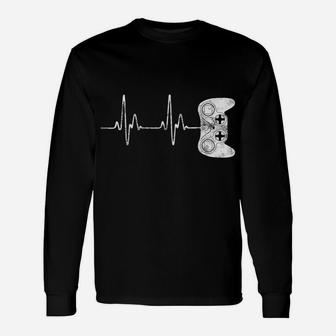 Gamer Heartbeat Video Game Lover Gift Shirt Unisex Long Sleeve | Crazezy CA
