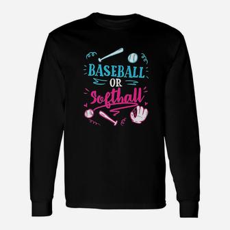 Gender Reveal Party Gift Baseball Softball Dad Mom Unisex Long Sleeve | Crazezy DE
