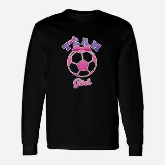 Gender Reveal Party Team Girl Pink Soccer Ball Unisex Long Sleeve | Crazezy