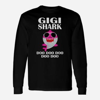 Gigi Shark Doo Doo Shirt Funny Gigi Christmas Gift Xmas Unisex Long Sleeve | Crazezy UK